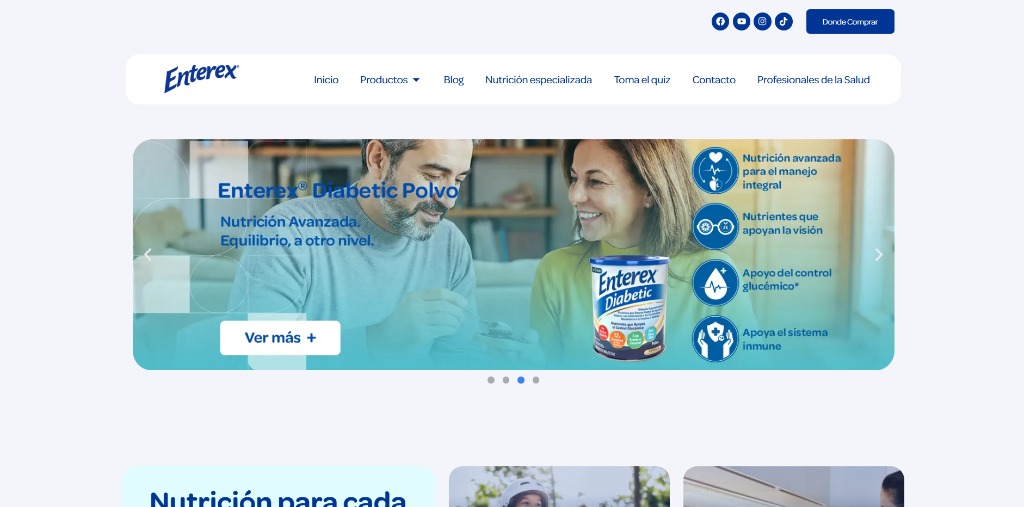 Diseño de página web de Enterex