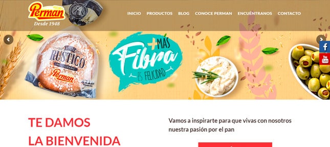 Diseño de página web de Panificadora Perman