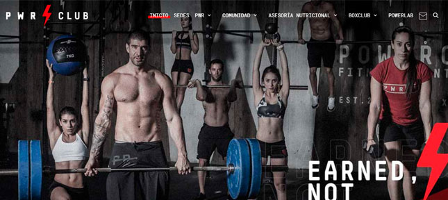 Diseño de página web de Power Club